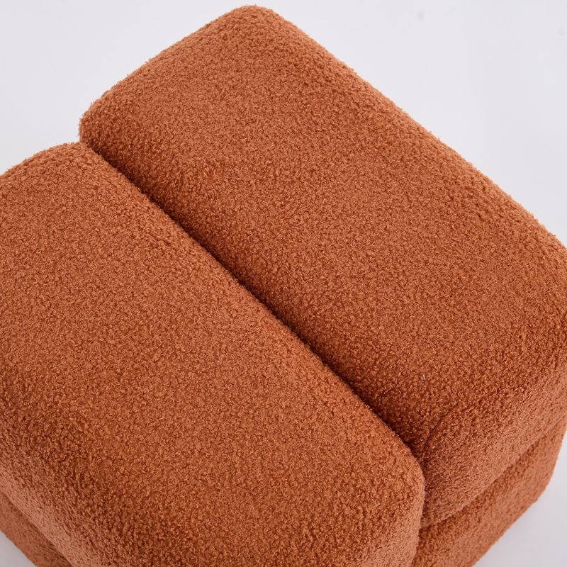 Repose-pieds en sherpa de 18,5 po Robertas, Orange