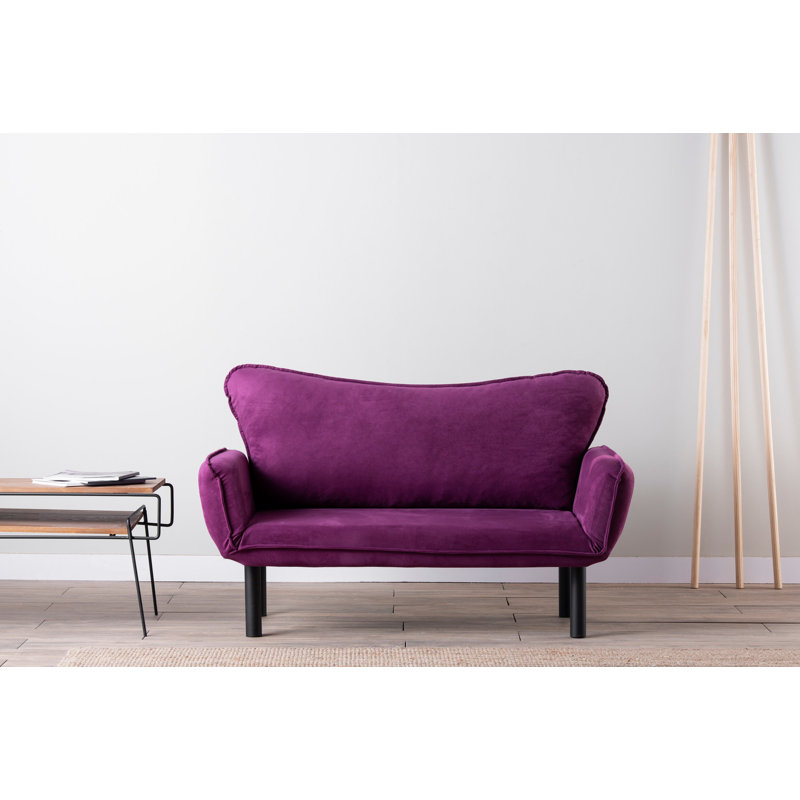 Canapé-lit à accoudoirs arrondis 61,42 po Marlowe, Polyester mauve