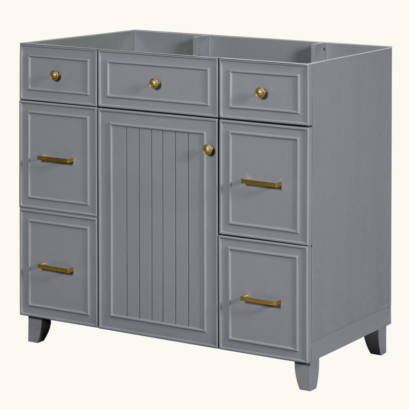 Meuble-lavabo à 4 tiroirs, Gris
