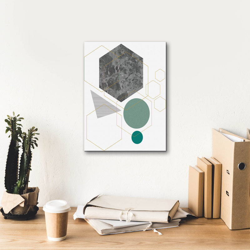  «Deco Grey Marbleon» par Sabrina Balbuena, art mural sur toile, 12 po x 16 po, H 16 po x l 12 po