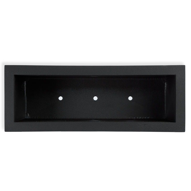 Milan Tall Polymer Box, Black, 19"H x 46"W x 17"D