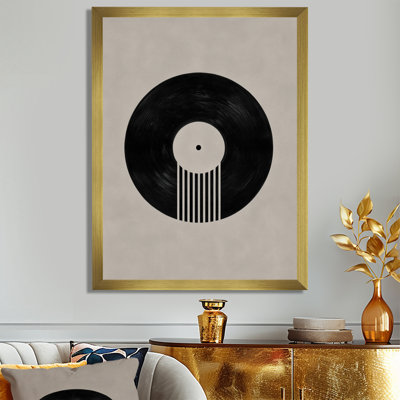 «Black and Grey Vintage Vinyle», impression sur toile rétro