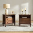Amberlyn 28.2" W Traditional 2-Drawer End Table with Charging Station and Solid Wood Legs and Open Shelf