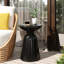 Grande table de bout d'extérieur moderne en métal - fer noir avec piédestal évasé et structure stable, 15 po x 15 po x 21,11 po, piédestal prêt à l'emploi, aucun assemblage requis-757892512