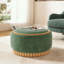 Round Storage Ottoman with Reversible Lid and Solid Wood Base-1419584960