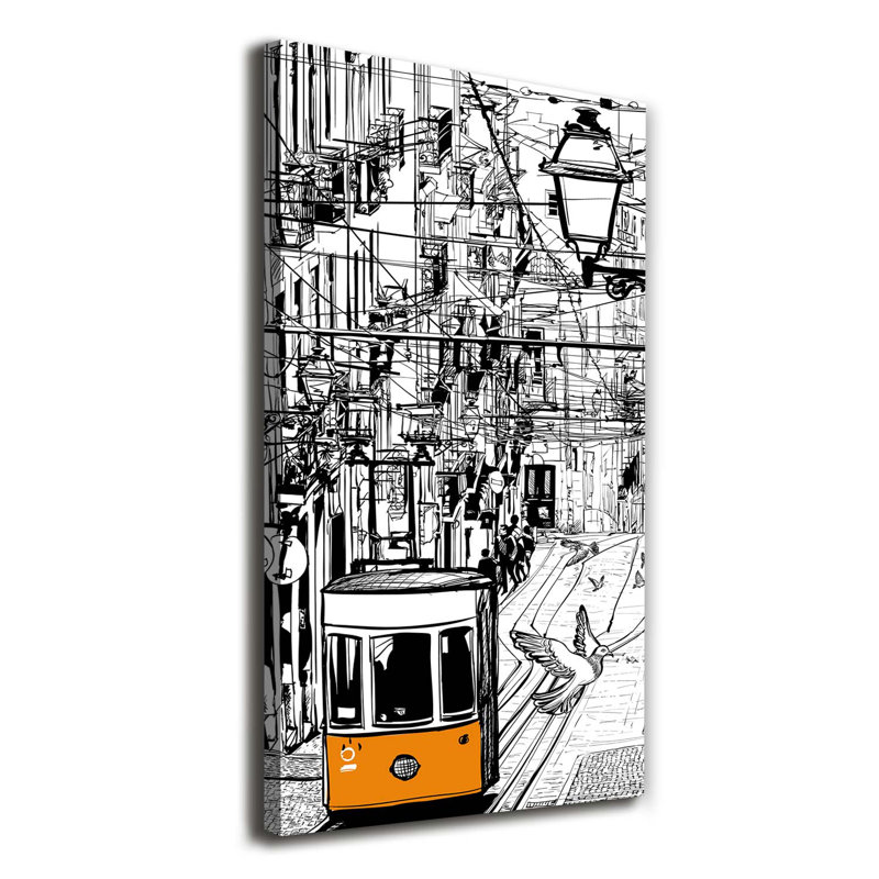 Tram In Lisbon - Wrapped Canvas Print, 140cm H x 70cm W