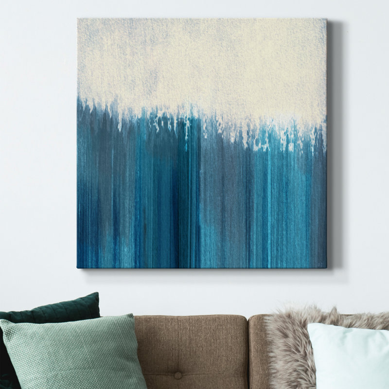 Fading To Blue - toile tendue avec châssis de qualité supérieure - prête à être accrochée, H 40 po x l 40 po x P 1 po