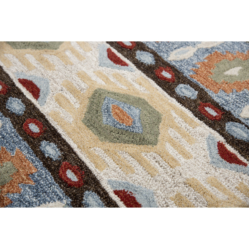 Tapis beige en laine touffeté à la main Pouliot, Rectangle 8 pi x 10 pi