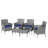 6-Piece Wicker Patio Conversation Set with Cushions — Flexible Mix-and-Match Seating for Small Outdoor Spaces-1843936033-1843936046