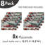 Ensemble de 8 tapis de table East Red Home