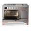 Majestic III Series 48 Inch Dual Fuel Range with 5 Sealed Burners, Griddle, Frenchtop in Matte Graphite (Natural Gas, Burnished Trim)-1387864835-1387864891-1387864895