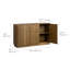 Buffet en bois massif à 3 tiroirs Potomac Reeded avec 2 portes et tablettes réglables-1847573907