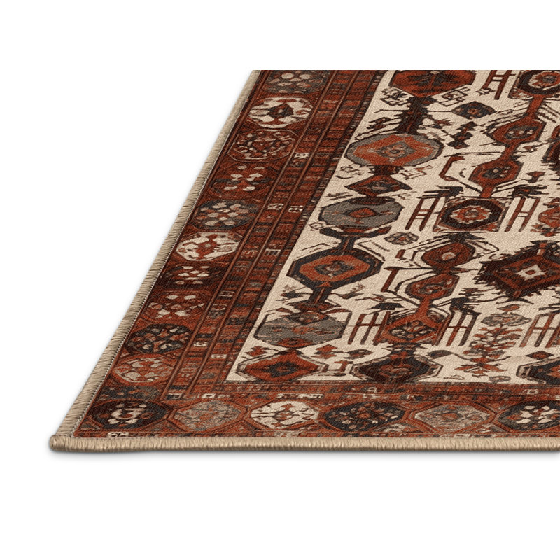 Tapis brun turc lavable à la machine
