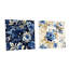 Cobalt Blue Ornate Corners Victorian Pattern - Floral Acrylic Wall Art Glass Set Of 2-103921769