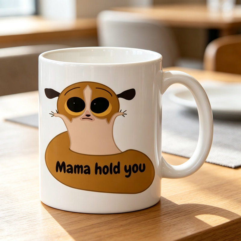 This Ceramic Coffee Mug Featuring a Mort Logo Is Perfect for Halloween Gifts Or Office Use.