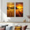 «Countryside Golden Fields at Sunset I», ensemble de 2 reproductions d'art mural en métal jaune