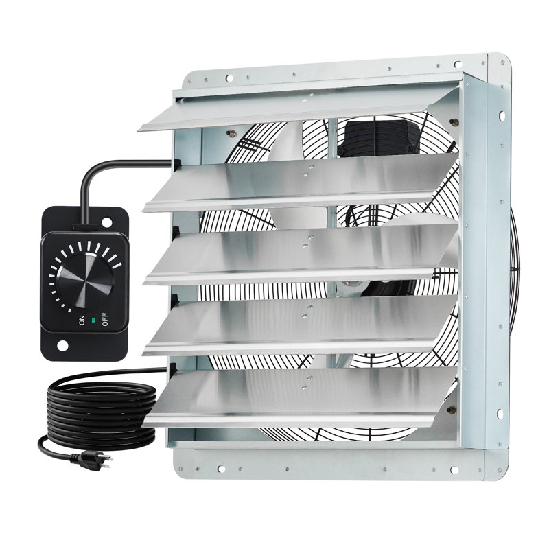 Ventilateur d'extraction 24 pouces avec régulateur de vitesse réglable - 5000 pi³ / min, moteur EC silencieux, acier robuste, ventilation industrielle pour garage, grenier, serre, atelier, 24 pouces