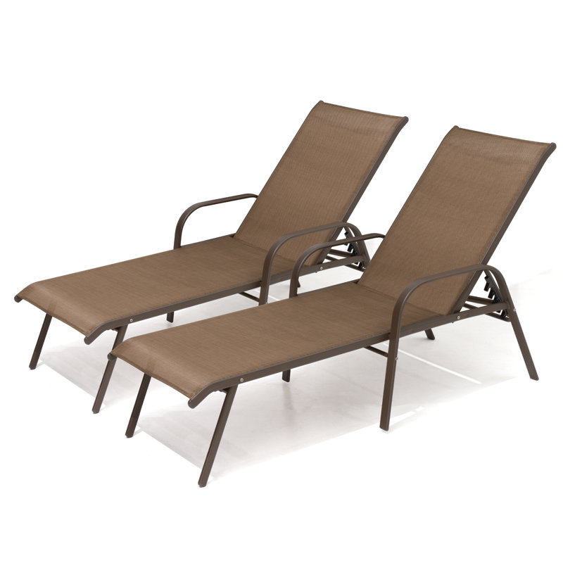 Gland Outdoor Metal Chaise Lounge, Brown