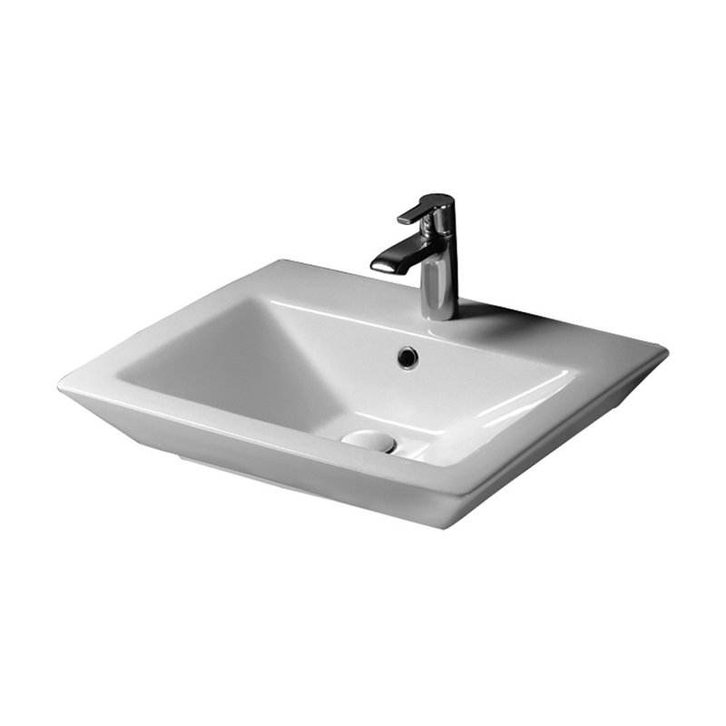 Barclay Opulence 18.5'' White Fireclay Rectangular Bathroom Sink with Overflow, Single