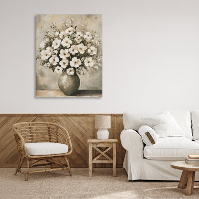 Bold Contrast Floral Arrangement Canvas, design by Petal Prints Design