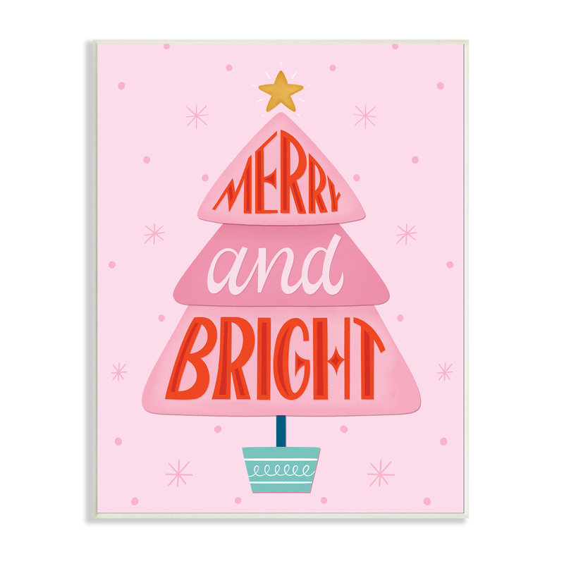 Merry & Bright, Plaque murale, H 15 po x l 10 po x P 0,5 po