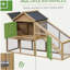 Poulailler en bois 69 po PawHut, poulailler en cage avec rampe de connexion, plateau amovible, fenêtre ventilée et nichoir, naturel