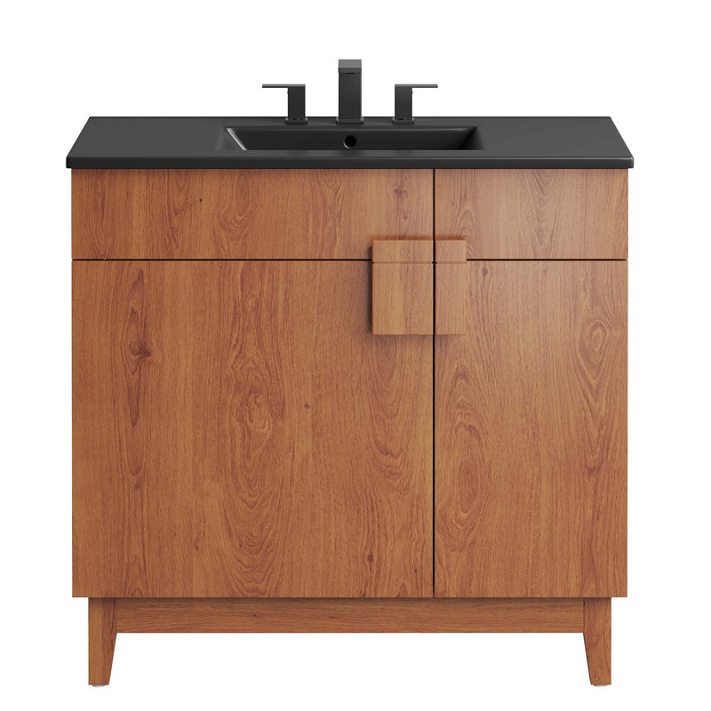 Miles 36" Black Walnut Bathroom Vanity with Ceramic Sink