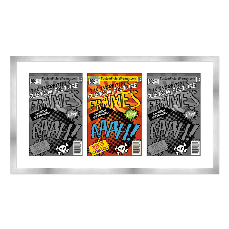 Cadre photo collage, Argent / blanc, 7,125 po x 10,5 po