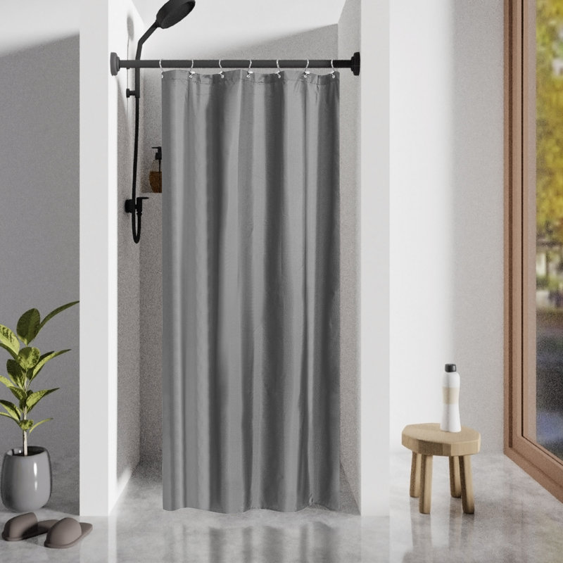 Rideau de douche en tissu hydrofuge, gris, H 72 po x l 36 po