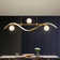3-Light LED Linear Kitchen Island Lighting in Gold with Glass Globe Shade Dimmable