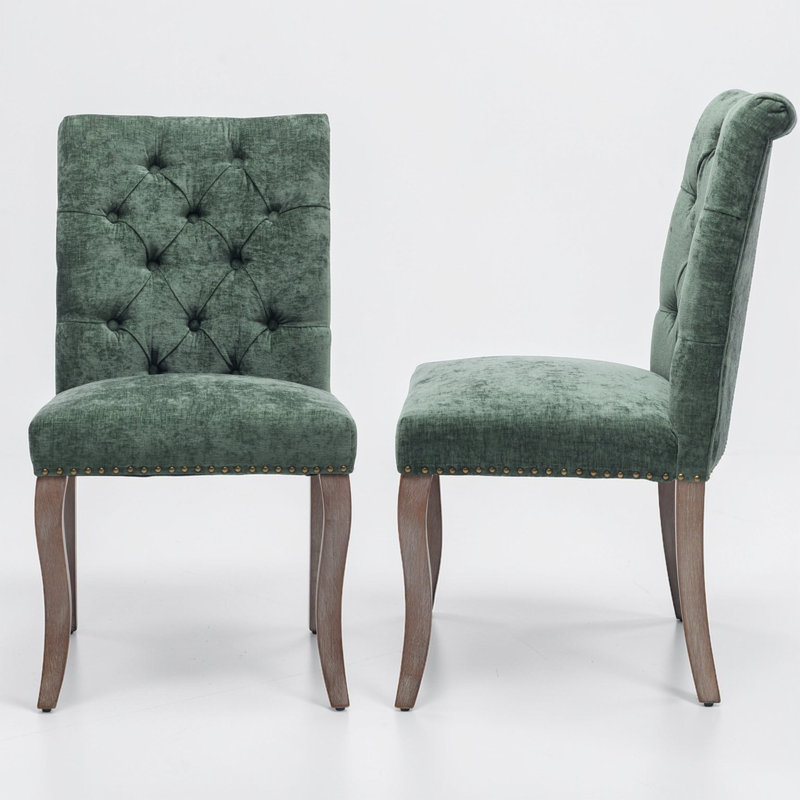 Chaises de salle à manger rembourrées Blakeway, Vert