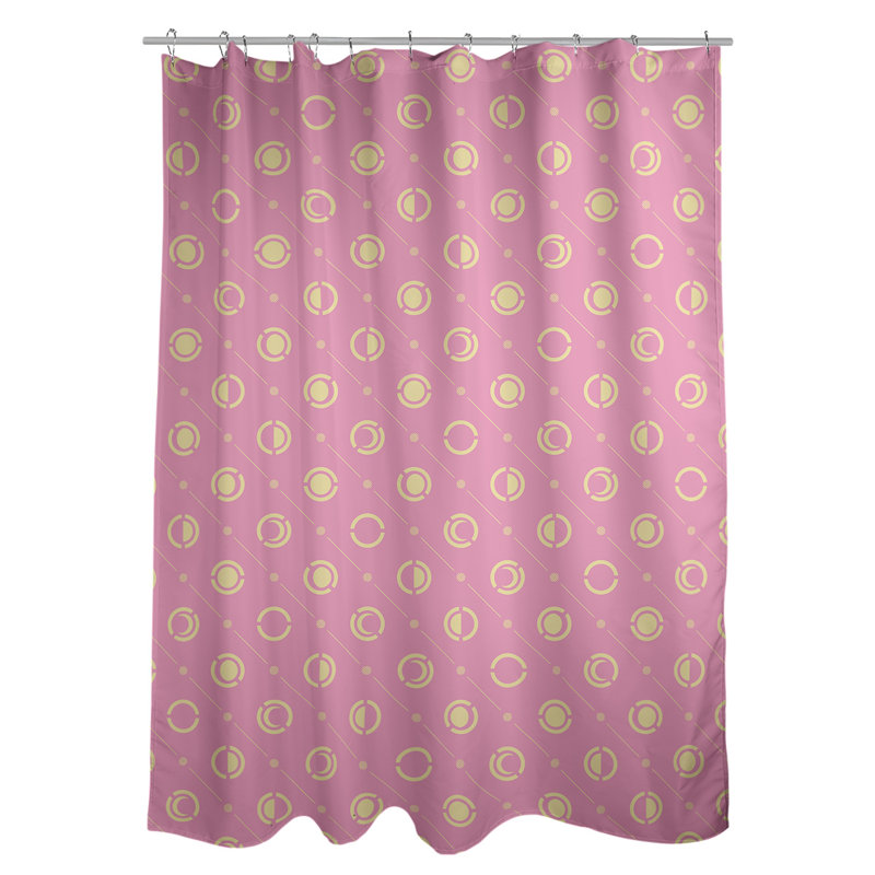 Rideau de douche à phases simples classic moon Noira Gothard, Rose pâle / Jaune