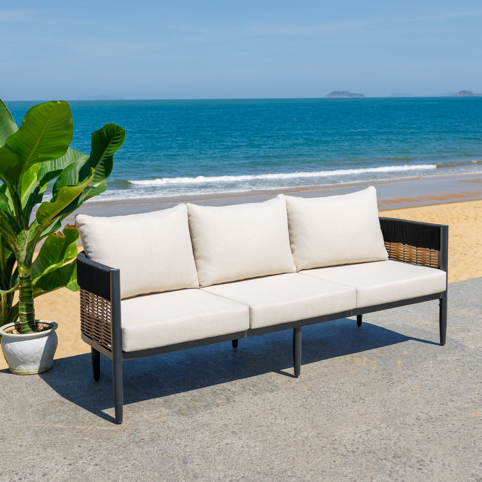 Corrente 3 Seater Sofa, Taupe
