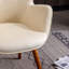 Chaise en velours blanc avec capitonnage à boutons - Pieds en bois massif, rembourrage en mousse luxueuse, rembourrage-940076120