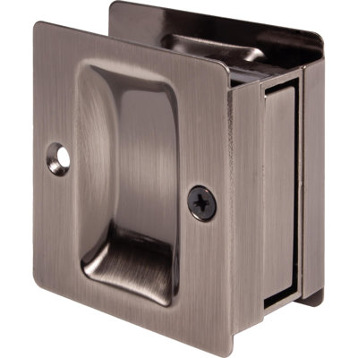Premium Square Pocket Door Lock, Passage (Hall/Closet) Latch, Clear Pack, By Stone Harbor Hardware