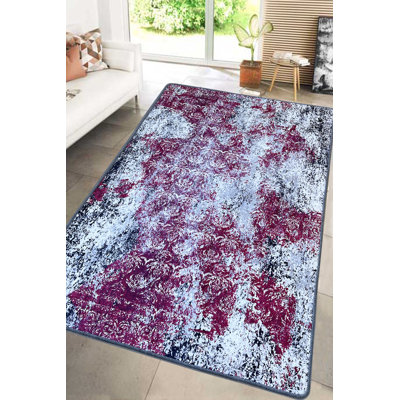 Non-Slip Hall Carpet, Red, 31.5 x 39.4 inches | 100% Polyester, Pile Height: 0.4 inches, 700 gr/m² | Antibacterial, Machine Washable, Easy Care | Perfect for Entryways & Living Rooms, Stylish and Functional