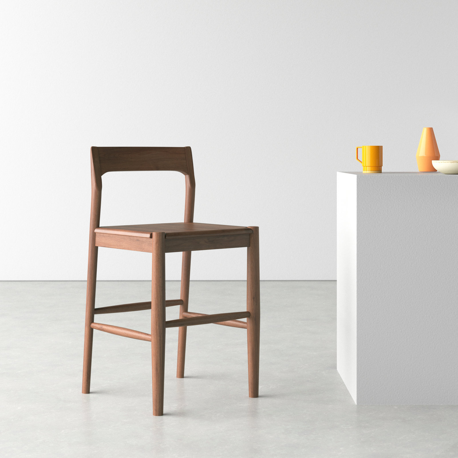 Krieger Bar Stool, Brown, Counter Stool (26" Seat Height)