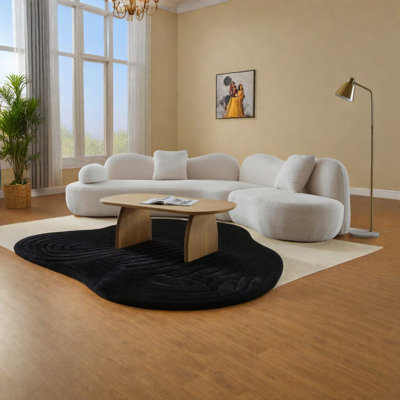 Seater Sofas Boucle Curved Modern Sectional For Living Room Home