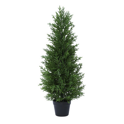 Adcock Artificial UV Resistant Cedar Topiary Trees for Outdoor, Faux Cypress Plant for Home Decor
