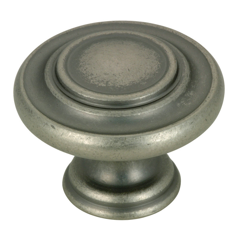 Expression 1 5/16" Diameter Round Knob, Pewter