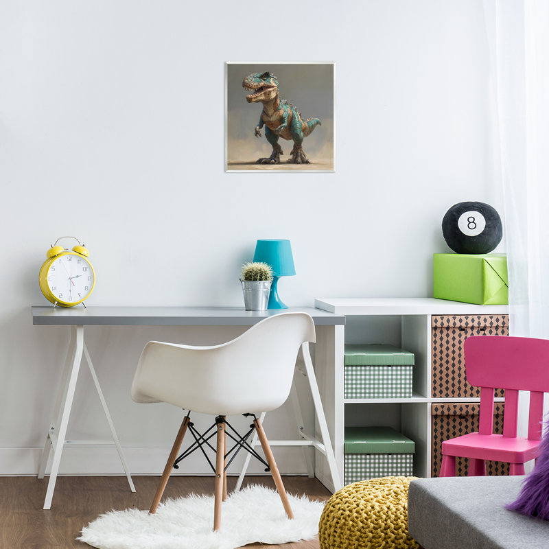 Turquoise T-Rex Study Wall Plaque, design by Wumples
