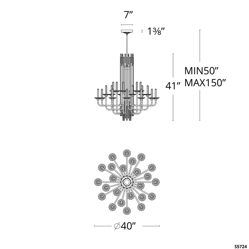 Calliope 24 Light Crystal LED Chandelier, Soft Silver