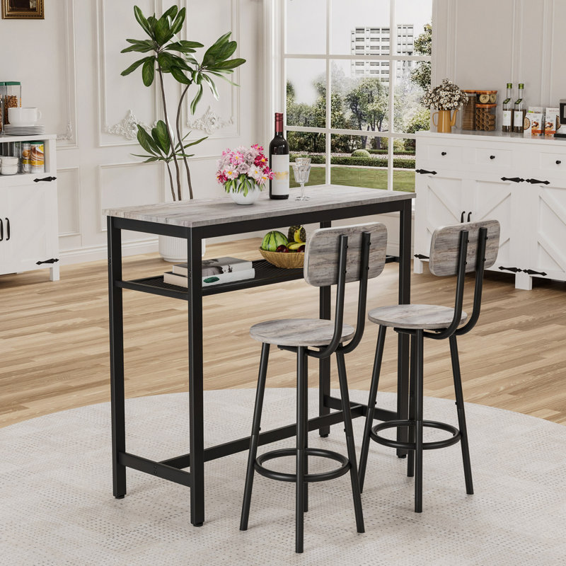 Ensemble de table de bar et de chaises, table carrée avec 2 tabourets, ensemble de pub pour 2 personnes, espace pour la cuisine, salle à manger, salon, salle de fête