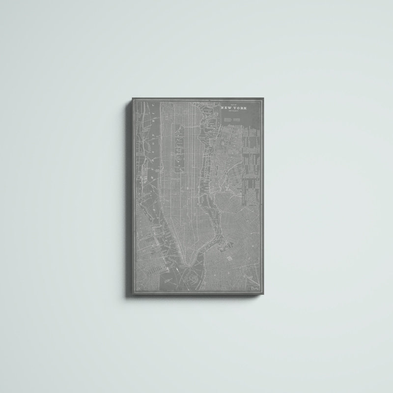 «City Map of New York», peinture sur toile, H 30 po x l 20 po