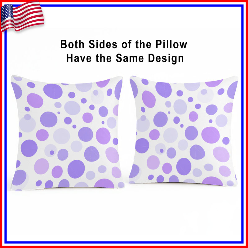Coussin décoratif à pois, 26 po x 26 po
