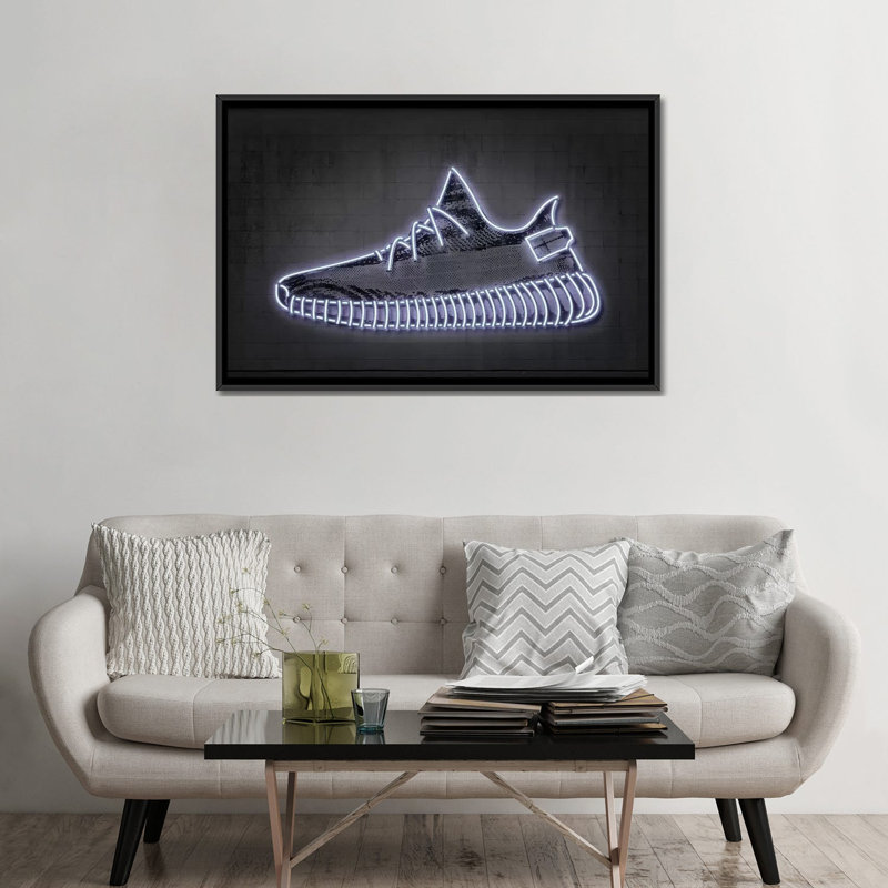 « Sneaker Y » par octave Mielu-impression d’art graphique, Pas de tapis, H 32 po x l 48 po x 1,5 po, Toile avec cadre noir