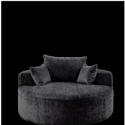 Canapé-lit simple en éponge de 55 po en chenille de 55 po, aucun assemblage requis, fauteuil-lit moderne moelleux pour le salon, la chambre à coucher, le salon et la salle de projection (pas de fauteuil pivotant)