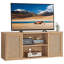 Meuble télé en rotin pour le salon, meuble télé Boho avec rangement et tablette ouverte, centre de divertissement en bois rustique, console multimédia pour téléviseur de 50 à 65 pouces-1744848026