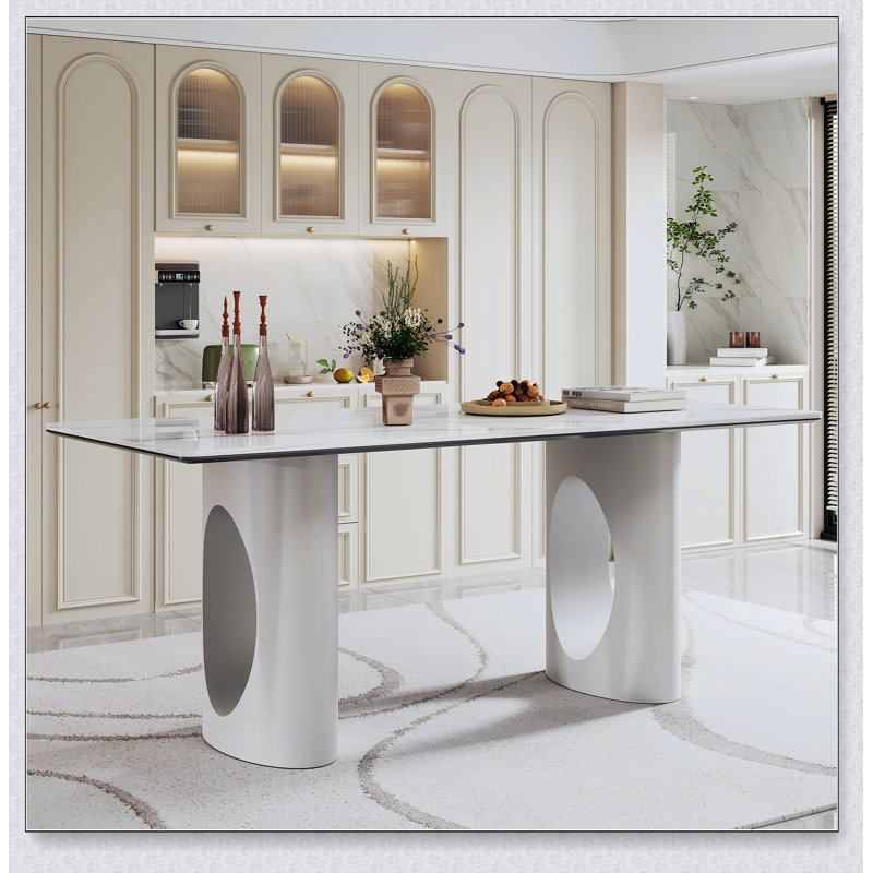 Table de salle à manger rectangulaire en verre trempé épais 0,47 po