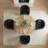 5-Piece Mid-Century Round Dining Set With Oak Finish Pedestal Table For 4-1860132056